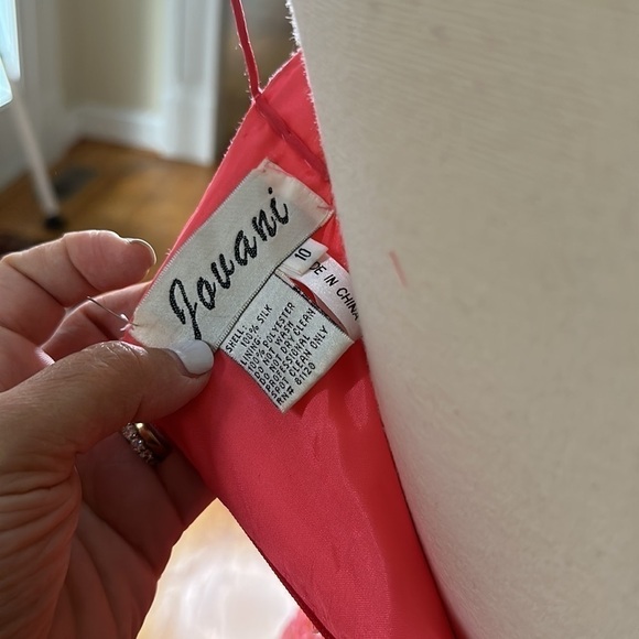 Jovani Pink Beaded Silk Gown with Train 10 - Picture 7 of 17